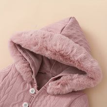 Load image into Gallery viewer, Baby Girl Hooded Romper & Pants Set