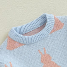 Load image into Gallery viewer, Toddler Girls Easter Outfit – Bunny Print T-Shirt and Shorts Set
