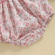 Load image into Gallery viewer, Floral Print Short Sleeve Bodysuit with Doll Collar