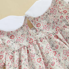 Load image into Gallery viewer, Floral Print Short Sleeve Bodysuit with Doll Collar