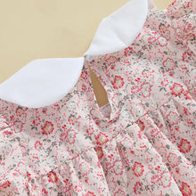 Load image into Gallery viewer, Floral Print Short Sleeve Bodysuit with Doll Collar