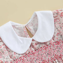 Load image into Gallery viewer, Floral Print Short Sleeve Bodysuit with Doll Collar