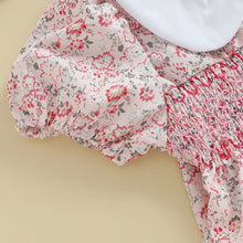 Load image into Gallery viewer, Floral Print Short Sleeve Bodysuit with Doll Collar