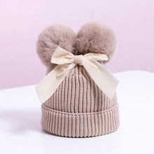 Load image into Gallery viewer, Pom Pom Bow Knit Hat - Little JQube