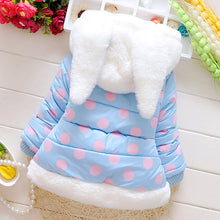 Load image into Gallery viewer, Girls Bunny Polka Dot Padded Coat - Little JQube
