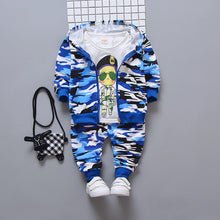 Load image into Gallery viewer, 3 PCS Camouflage Print Hooded Clothing Set - Little JQube