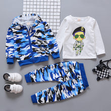 Load image into Gallery viewer, 3 PCS Camouflage Print Hooded Clothing Set - Little JQube