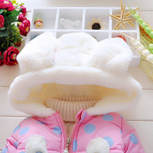 Load image into Gallery viewer, Girls Bunny Polka Dot Padded Coat - Little JQube