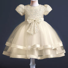 Load image into Gallery viewer, Short Sleeve Sequence Design Dress - Little JQube