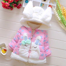 Load image into Gallery viewer, Girls Bunny Polka Dot Padded Coat - Little JQube