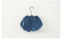 Load image into Gallery viewer, Lace Design Denim Shorts - Little JQube