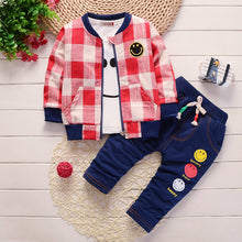 Load image into Gallery viewer, Plaid Long Sleeve Three-Piece Outfit - Little JQube