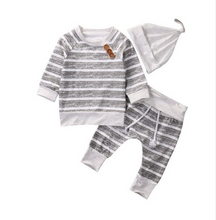 Load image into Gallery viewer, 3 Pcs Striped Print Casual Set - Little JQube