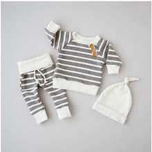 Load image into Gallery viewer, 3 Pcs Striped Print Casual Set - Little JQube