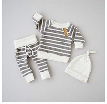 Load image into Gallery viewer, 3 Pcs Striped Print Casual Set - Little JQube