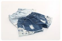 Load image into Gallery viewer, Lace Design Denim Shorts - Little JQube