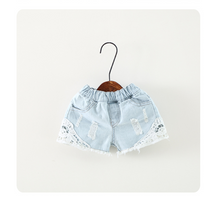 Load image into Gallery viewer, Lace Design Denim Shorts - Little JQube