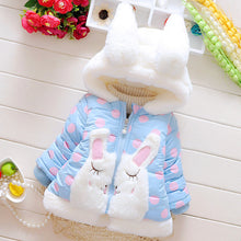 Load image into Gallery viewer, Girls Bunny Polka Dot Padded Coat - Little JQube