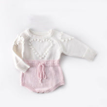 Load image into Gallery viewer, Knitted Heart Pattern Romper - Little JQube
