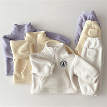 Load image into Gallery viewer, Two Piece Fleece High Neck Tracksuit - Little JQube
