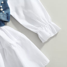 Load image into Gallery viewer, Denim Beaded Vest with Dress - Little JQube