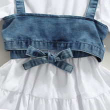 Load image into Gallery viewer, Denim Beaded Vest with Dress - Little JQube