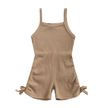 Load image into Gallery viewer, Black Ribbed Sleeveless Romper - Little JQube