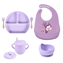Load image into Gallery viewer, Waterproof Baby Bib with Bowl Sets - Little JQube