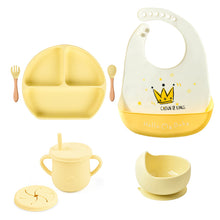Load image into Gallery viewer, Waterproof Baby Bib with Bowl Sets - Little JQube