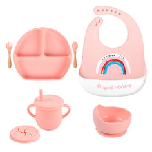 Load image into Gallery viewer, Waterproof Baby Bib with Bowl Sets - Little JQube