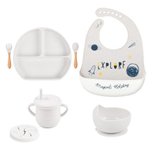 Load image into Gallery viewer, Waterproof Baby Bib with Bowl Sets - Little JQube