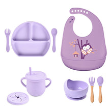 Load image into Gallery viewer, Waterproof Baby Bib with Bowl Sets - Little JQube
