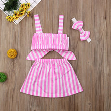 Load image into Gallery viewer, 2PCS Cotton Sleeveless Stripe Tops and Tutu Skirt
