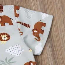 Load image into Gallery viewer, Animal Print Shirt &amp; Solid Brown Pants 2-Piece Gentleman Set
