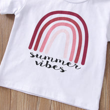 Load image into Gallery viewer, Toddler Girls Summer Vibe Print Top and Short Set.
