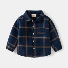 Load image into Gallery viewer, Boys&#39; Long Sleeve Plaid Shirt - Little JQube
