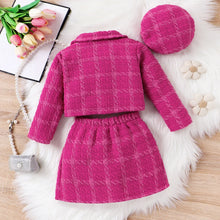 Load image into Gallery viewer, Toddler Girl&#39;s Solid Color Classic Grid Houndstooth Sets - Little JQube
