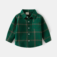 Load image into Gallery viewer, Boys&#39; Long Sleeve Plaid Shirt - Little JQube
