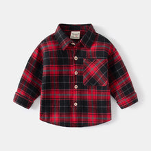 Load image into Gallery viewer, Boys&#39; Long Sleeve Plaid Shirt - Little JQube
