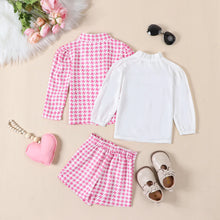 Load image into Gallery viewer, 3 Pcs Toddler Girls Houndstooth Sets
