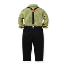 Load image into Gallery viewer, Long Sleeve Bowtie Shirt and Suspenders Pants - Little JQube
