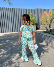 Load image into Gallery viewer, Girls Summer Short-Sleeve Top with Flare Pants Set - Little JQube
