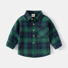 Load image into Gallery viewer, Boys&#39; Long Sleeve Plaid Shirt - Little JQube
