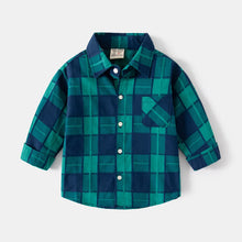 Load image into Gallery viewer, Boys&#39; Long Sleeve Plaid Shirt - Little JQube
