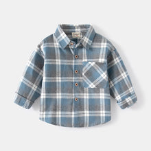 Load image into Gallery viewer, Boys&#39; Long Sleeve Plaid Shirt - Little JQube
