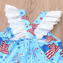 Load image into Gallery viewer, Summer Sleeveless Firework Flag Dress - Little JQube
