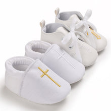 Load image into Gallery viewer, CROSS PRINT BABY BAPTISM SHOES - Little JQube
