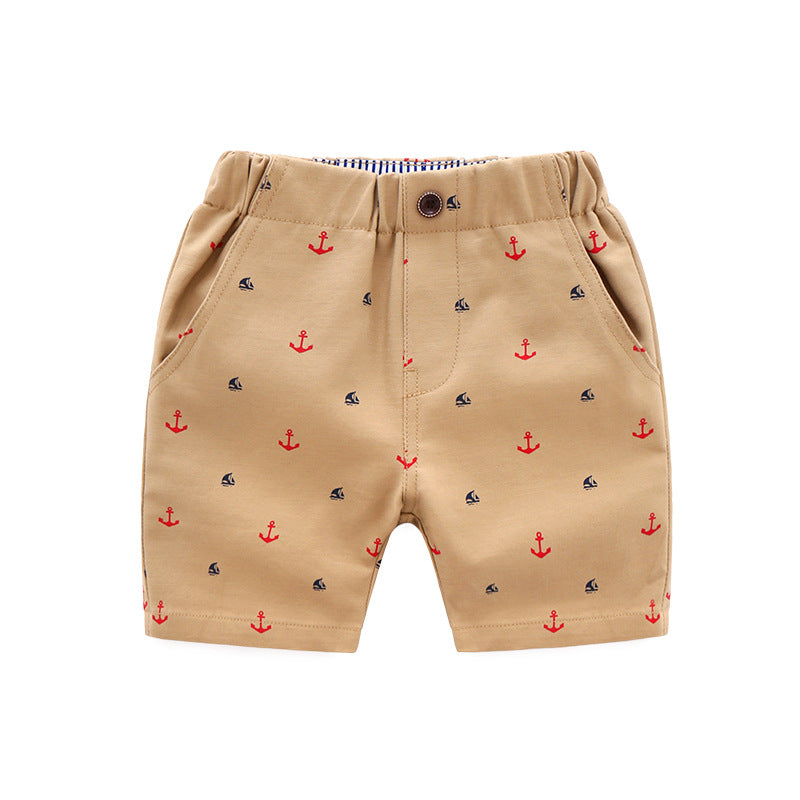 Anchor Pattern Casual Shorts - Little JQube