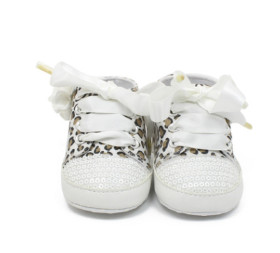 Leopard Printed Sequin Baby Sneaker - Little JQube