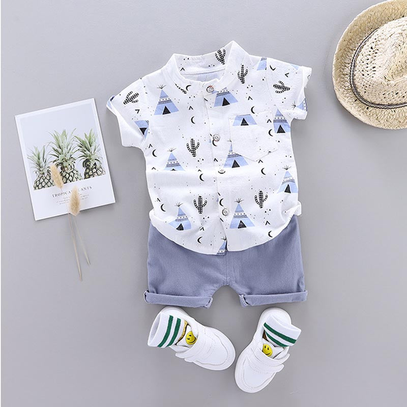 Cactus Print Shirt and Short Set - Little JQube